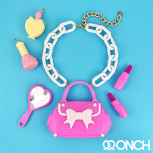 Load image into Gallery viewer, ONCH Dolly Purse Necklace / Dolly Perfume Earrings