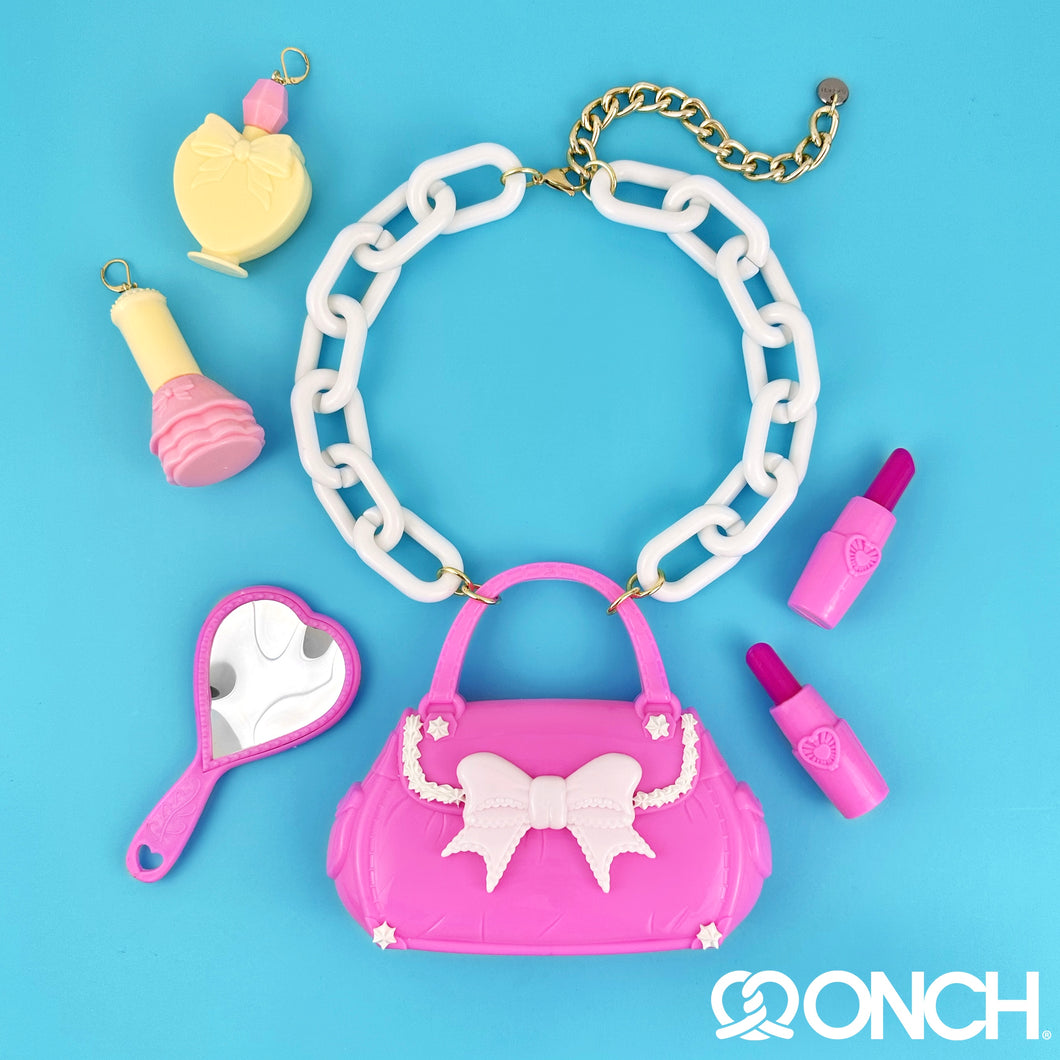 ONCH Dolly Purse Necklace / Dolly Perfume Earrings
