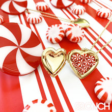 Load image into Gallery viewer, Peppermint Heart Locket (18K Gold Plated)