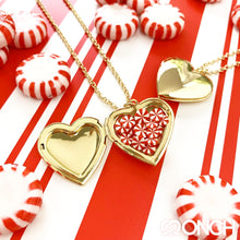 Load image into Gallery viewer, Peppermint Heart Locket (18K Gold Plated)
