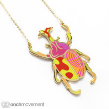 Load image into Gallery viewer, Psychedelic Unicorn Beetle Necklace