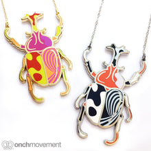 Load image into Gallery viewer, Psychedelic Unicorn Beetle Necklace