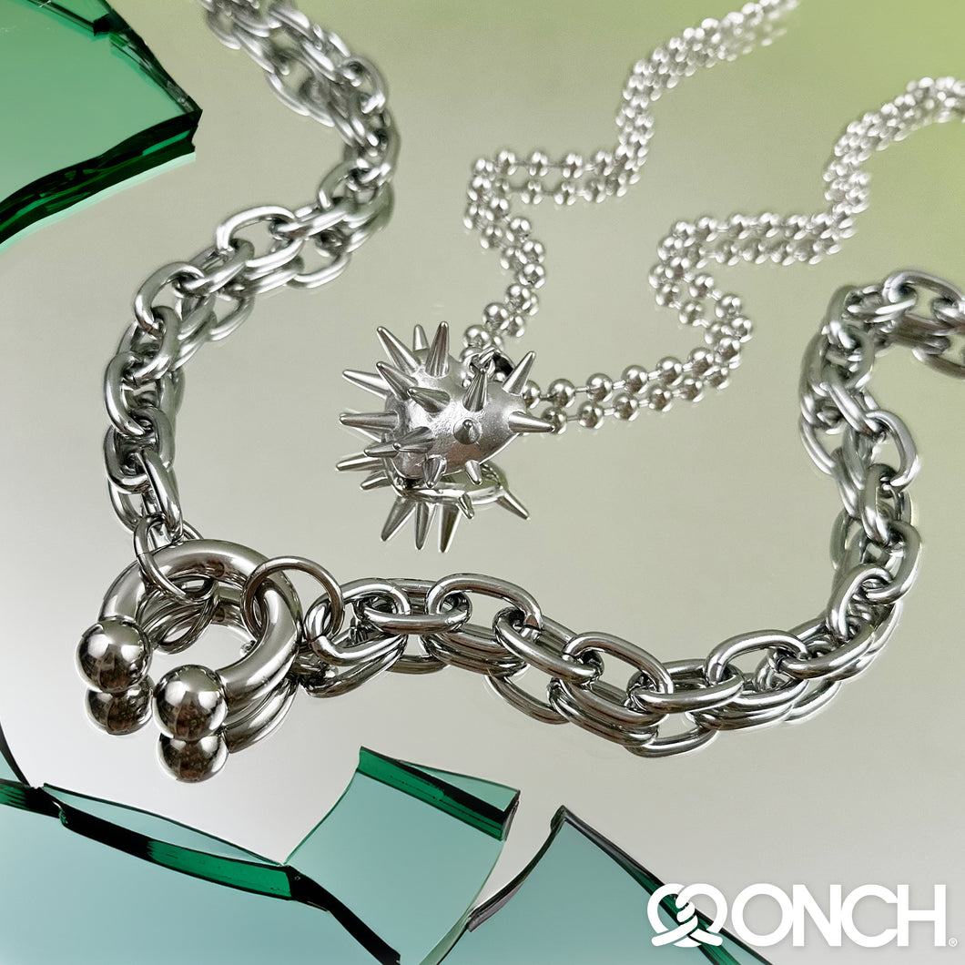 Horseshoe Spiked Heart Necklaces