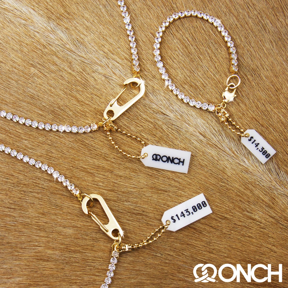 143K Dollars Tennis Necklace (18K Gold Plated)