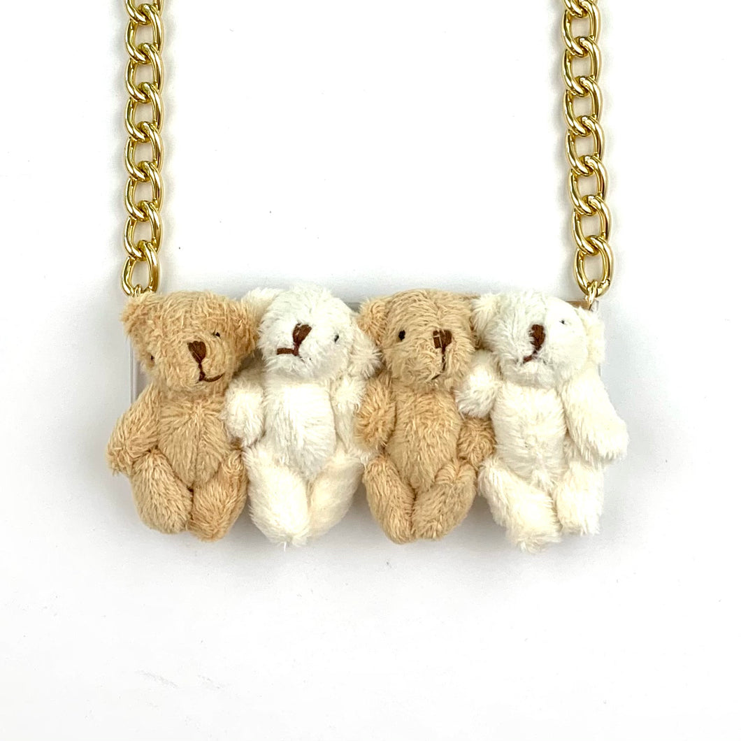 Teddy Bear Necklace (Cookies and Cream)