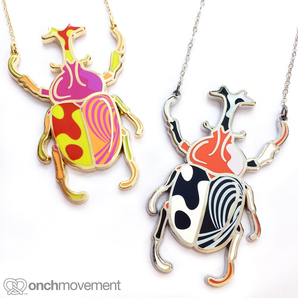 Psychedelic Unicorn Beetle Necklace